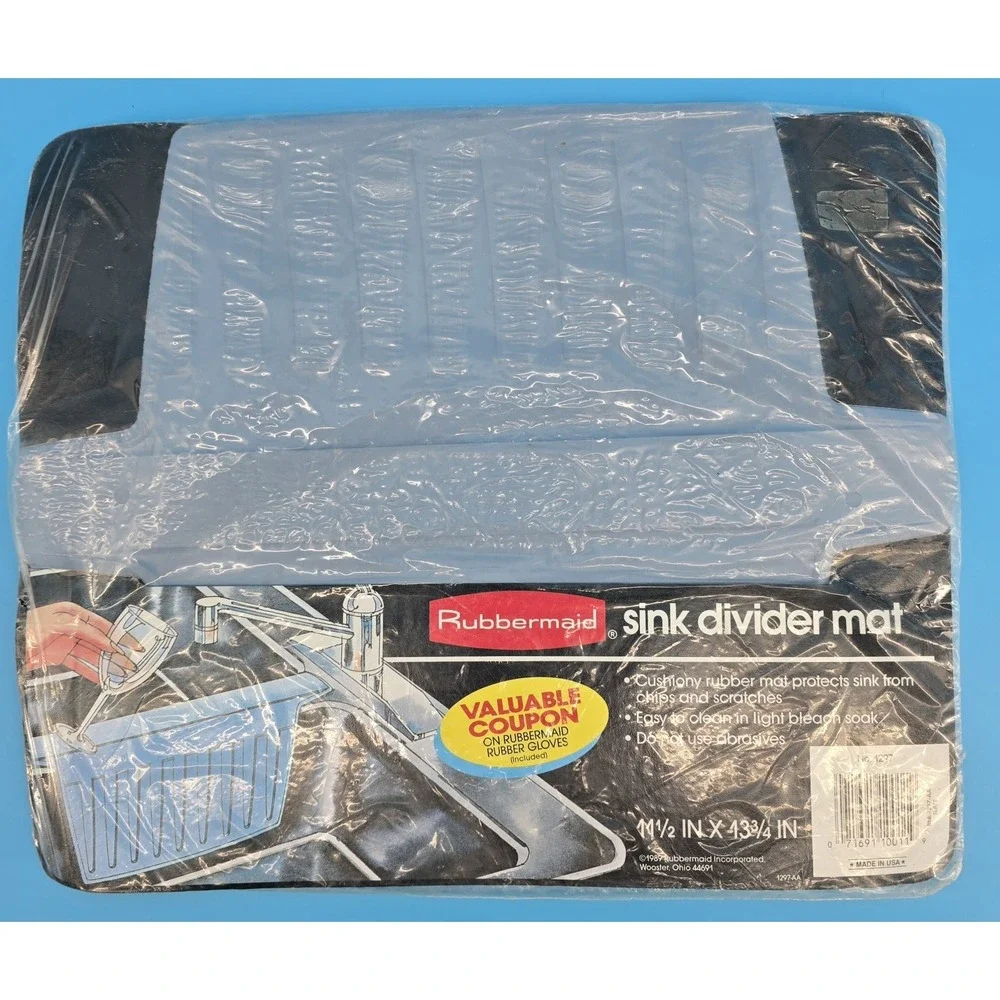 Vintage Rubbermaid Protector Mat for‎ Double Sink Slate Blue #1297 - 1989 NEW